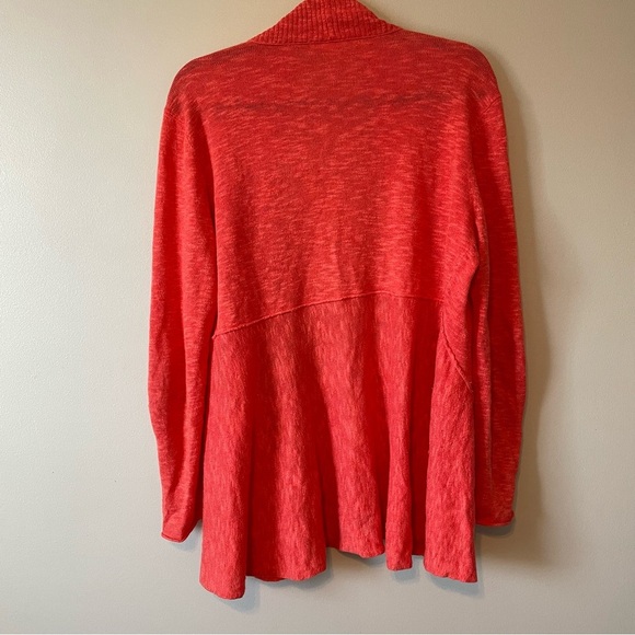 Eileen Fisher Linen Cotton Melon Pink Open Cardigan Sweater sz M - Picture 6 of 10